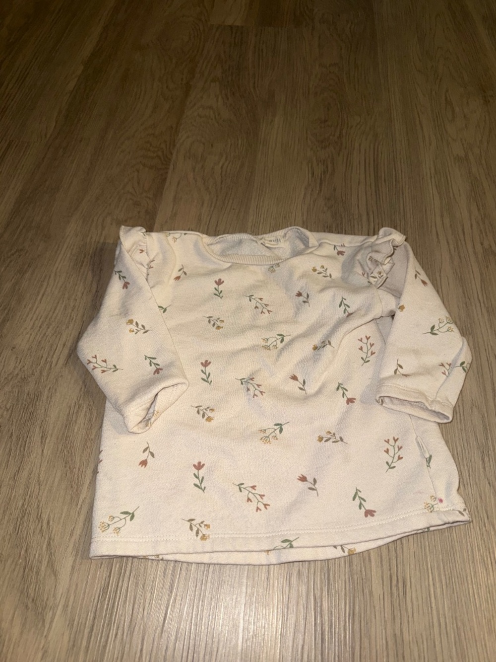Rabbit + Bear 18M Floral Ruffle Long Sleeve Top Toddler Girls Cream Cottagecore